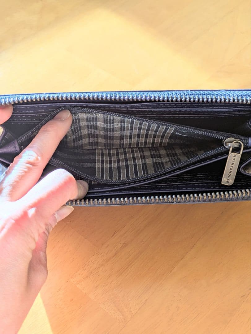 【新品未使用】マザーハウス アンティーク ロング ウォレット 濃紺（ネイビー）