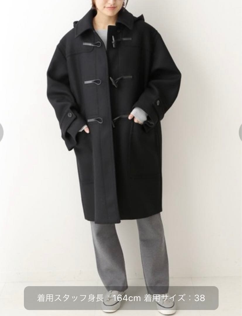 IENA イエナ コクーンショートダッフルコート 38 ブラック 黒