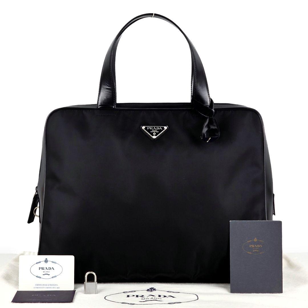 美品 プラダ 三角ロゴ テスート レザー ビジネスバッグ トートバッグ