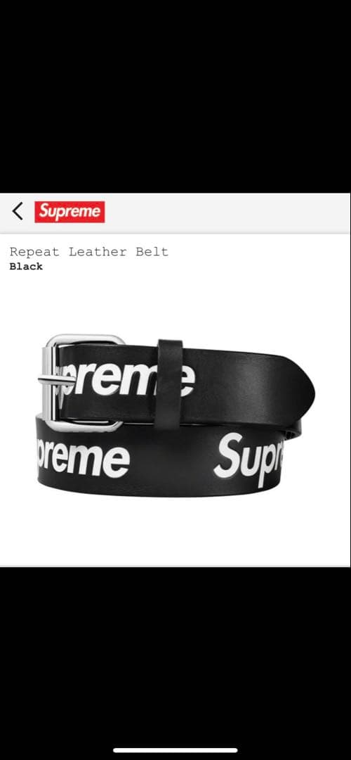 小物 Supreme Repeat Leather Belt / Black
