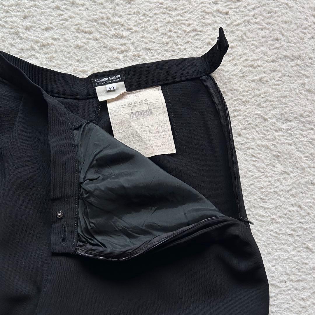 【美品】ジョルジオアルマーニ パンツセットアップ ウール 黒 40 イタリア製