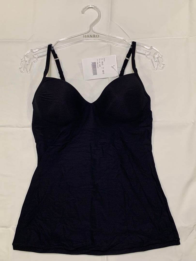 新品未使用タグ付　HANROハンロ　キャミソール　70C ブラック
