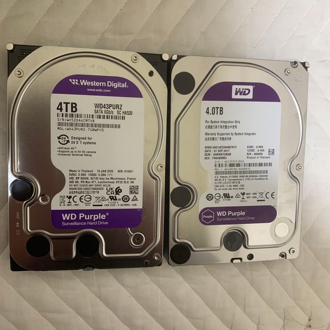 WD Purple 4TB HDD正常動作品 確認済