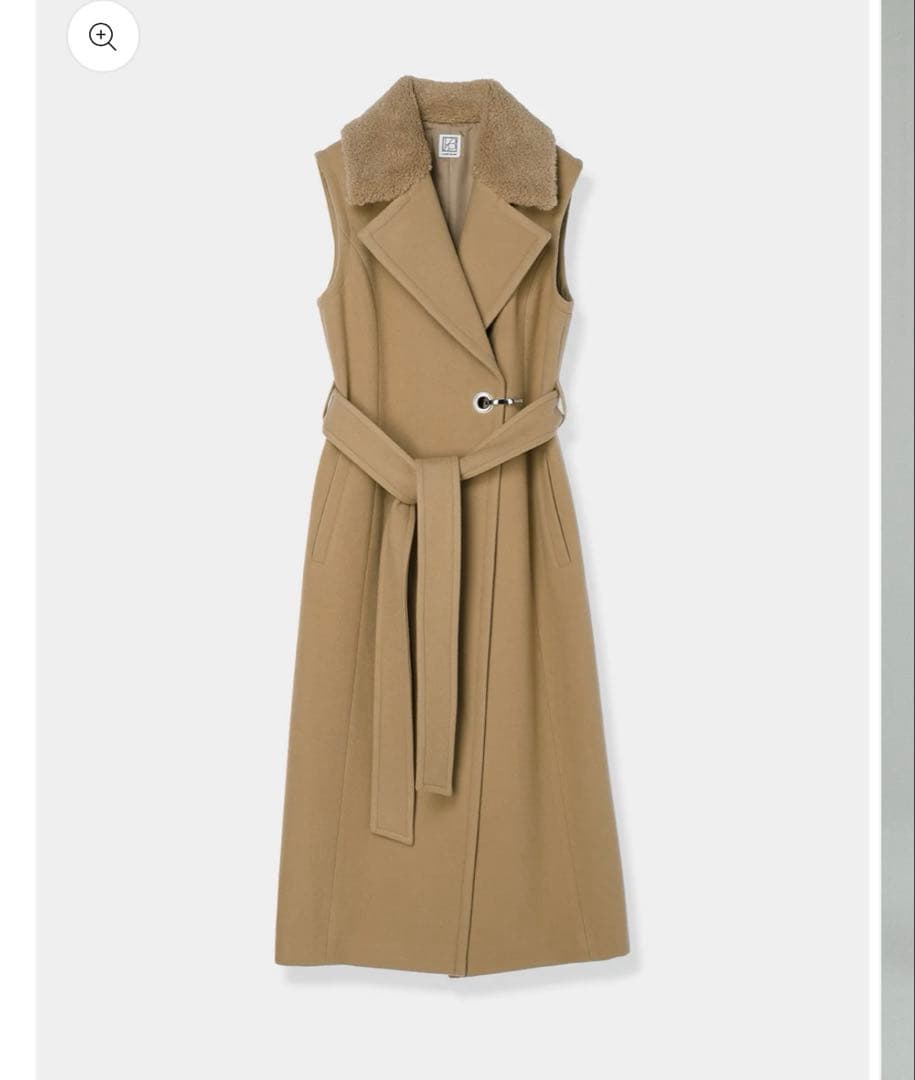 ジャケット・アウター Laubeblanc Belted Wool long gilet