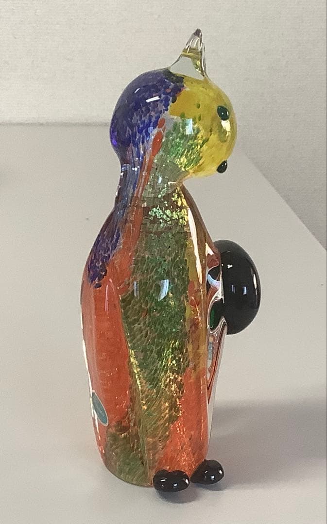 (美品)Murano glass ムラーノガラス　猫の置物職人サイン入り(底)