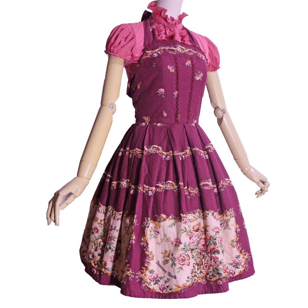 新品 イノセントワールド ローズコブリンプリント ホルダーネック JSK