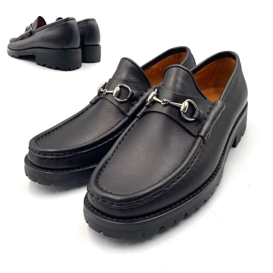 《未使用品》グッチ ホースビット ビットモカシン レザー 6 1/2 6105