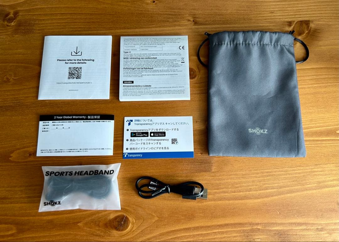 SHOKZ OPENRUN 骨伝導イヤホン USB-C ブラック