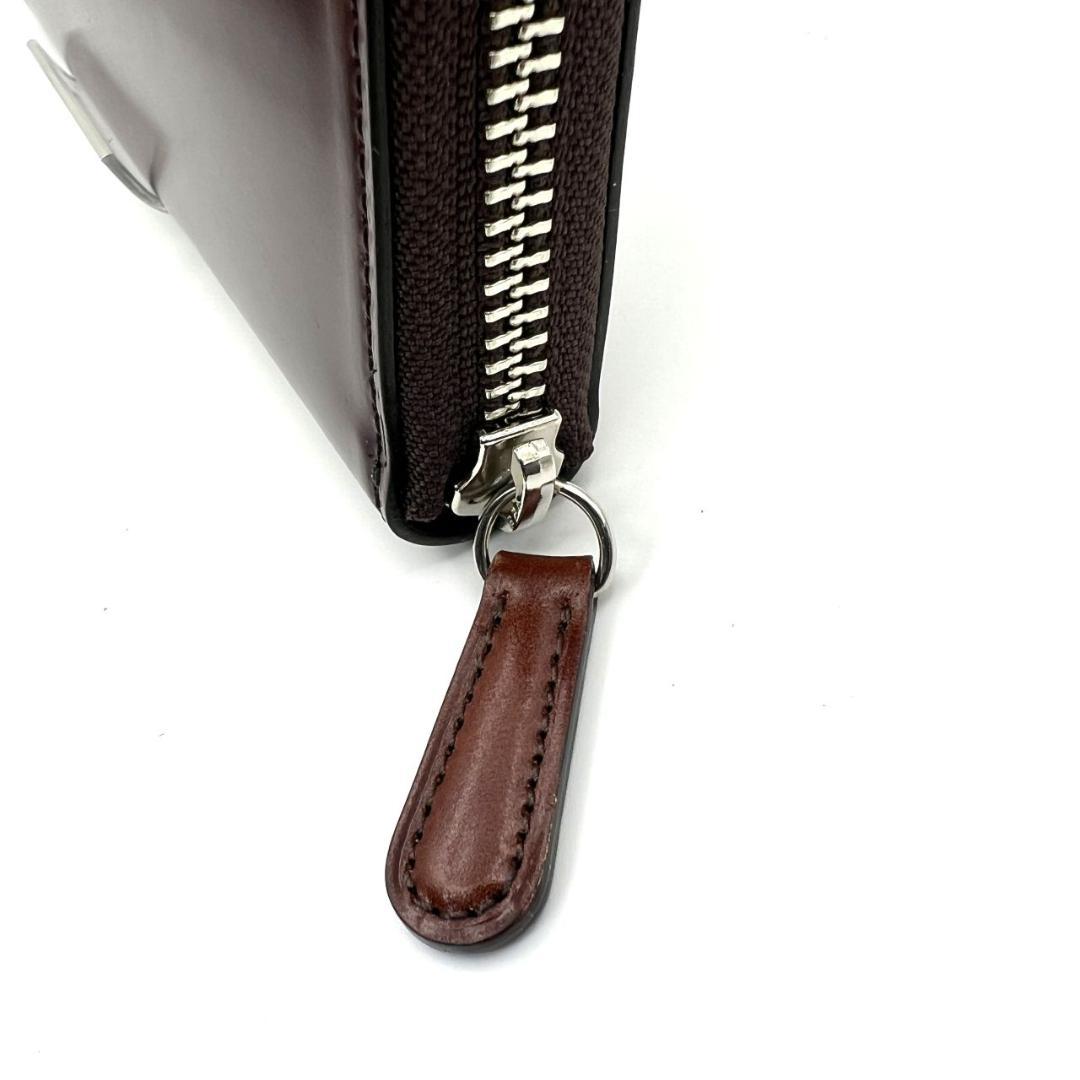 未使用品箱付 プレリー☆メンズ ジッピーウォレット 長財布 コードバン 本革 茶