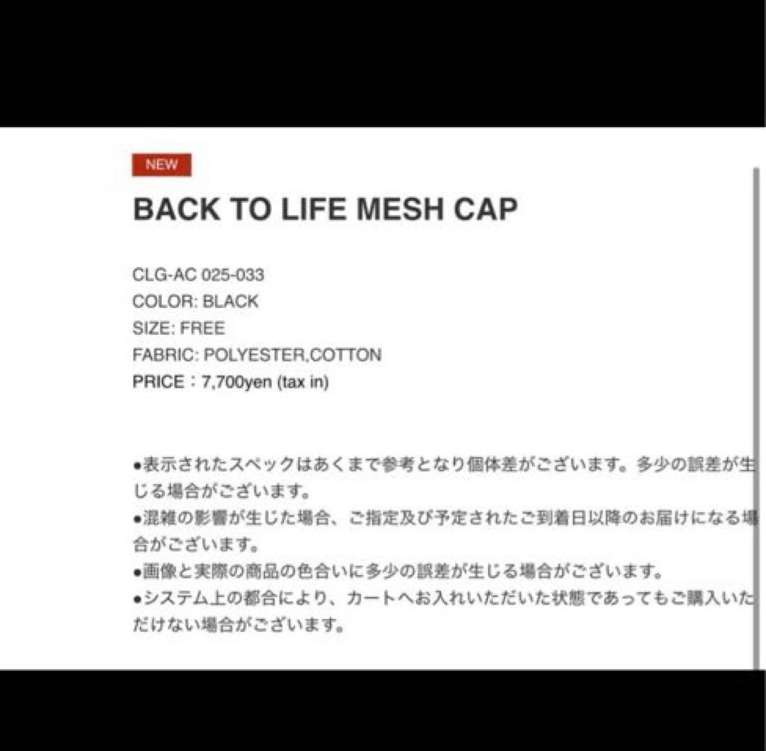 CHALLENGER BACK TO LIFE MESH CAPキャップ