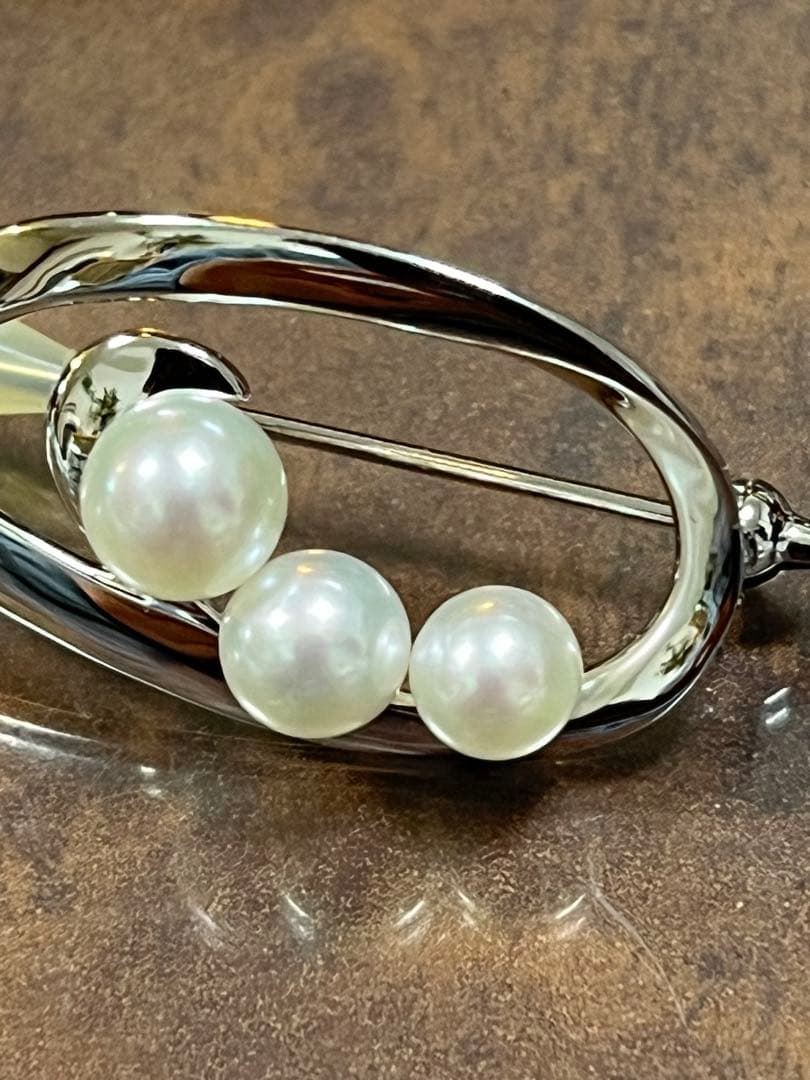 未使用 MIKIMOTO ミキモト シンプル パール ブローチ