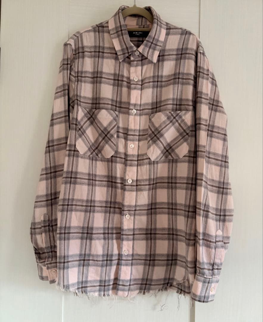 AMIRI アミリ　ピンク系チェック柄カジュアルシャツ