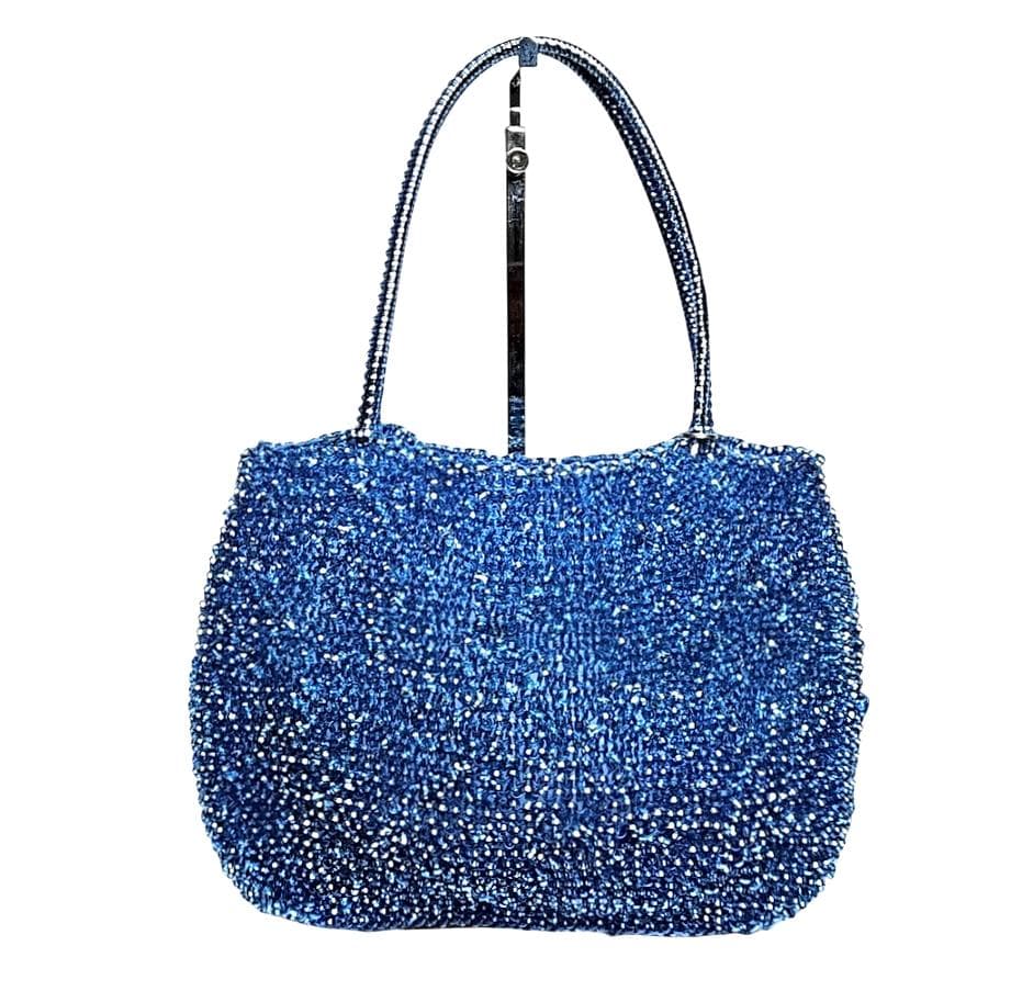 アンテプリマ　 ワイヤーバッグ　シャンパンブルー　横長