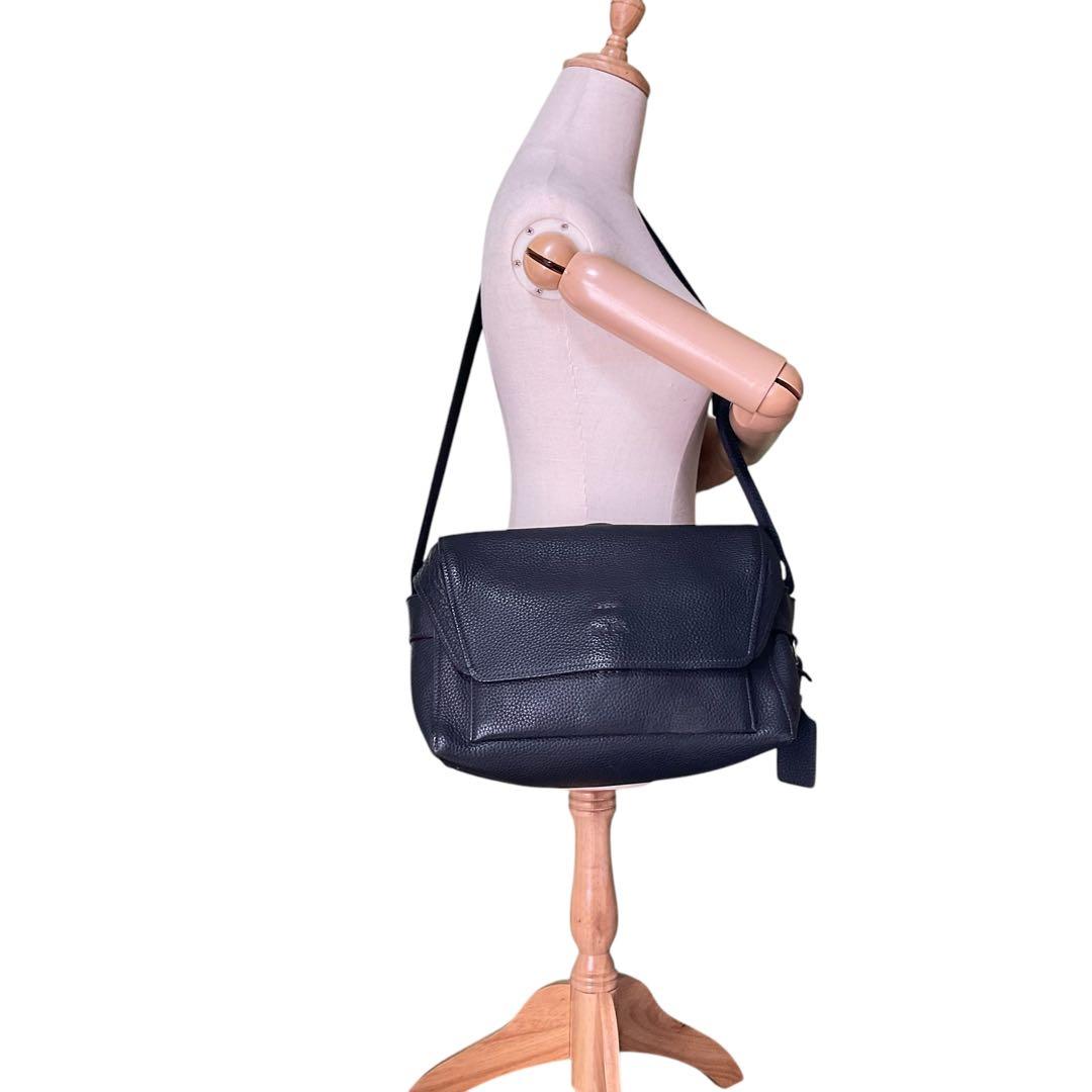 美品 コーチ メッセンジャーバッグ ブリーフケース ショルダバッグ レザー 黒