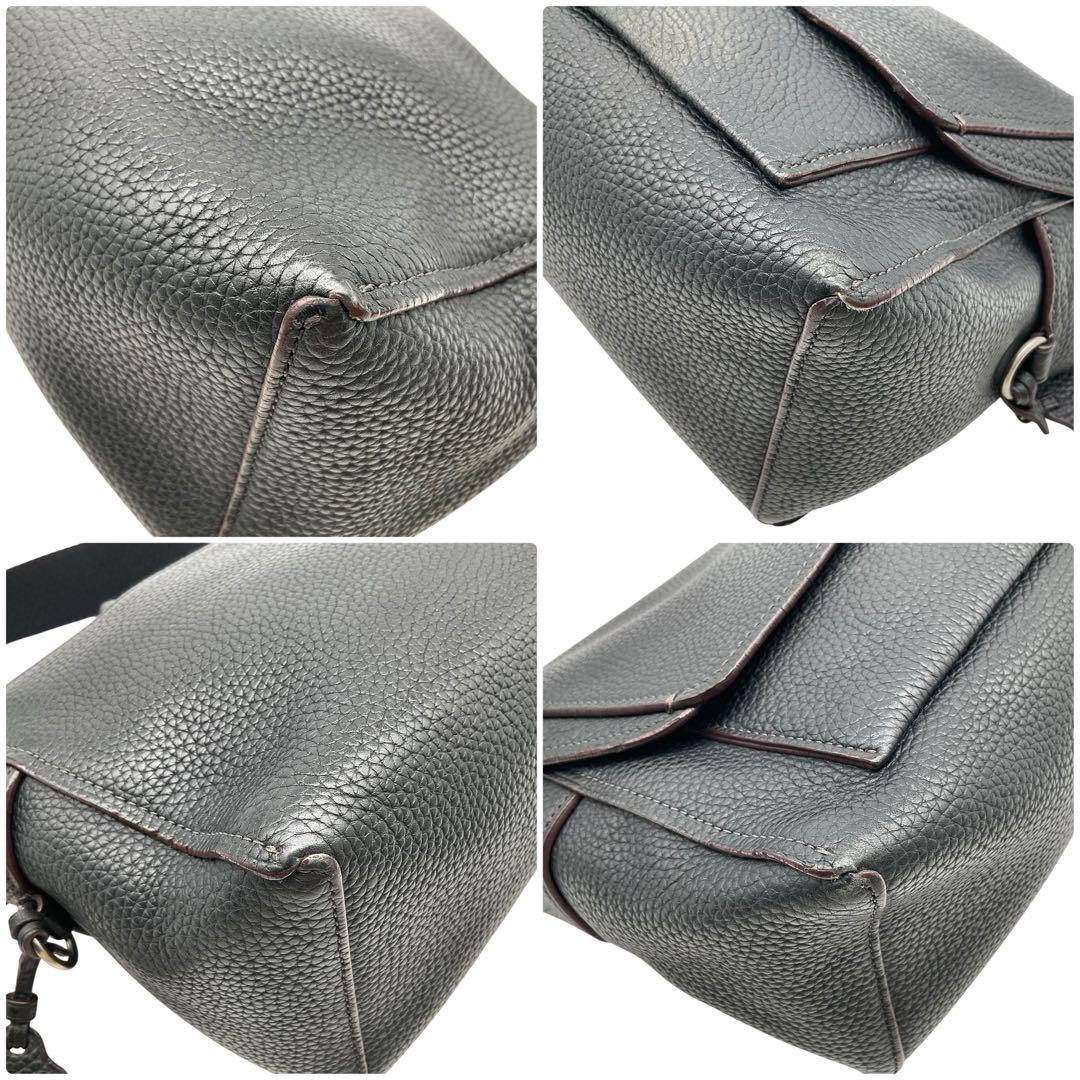 美品 コーチ メッセンジャーバッグ ブリーフケース ショルダバッグ レザー 黒