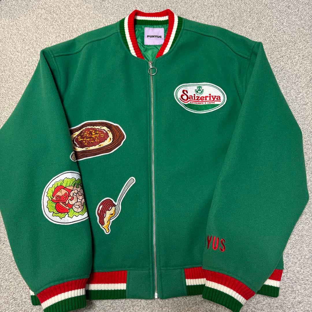 Saizeriya 刺繍スタジャン グリーン