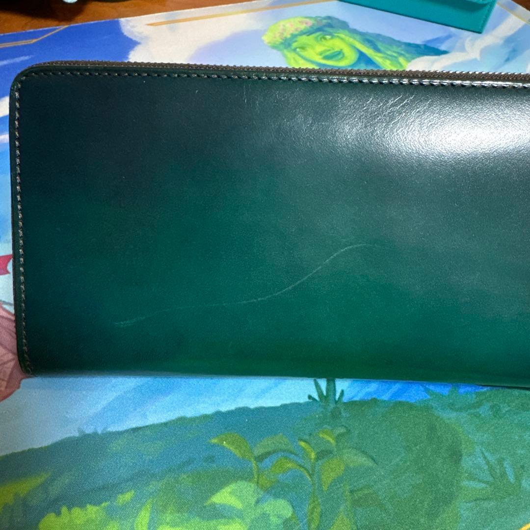 YUHAKU ラウンドファスナー長財布　フォスキーア　牛革　ブルー