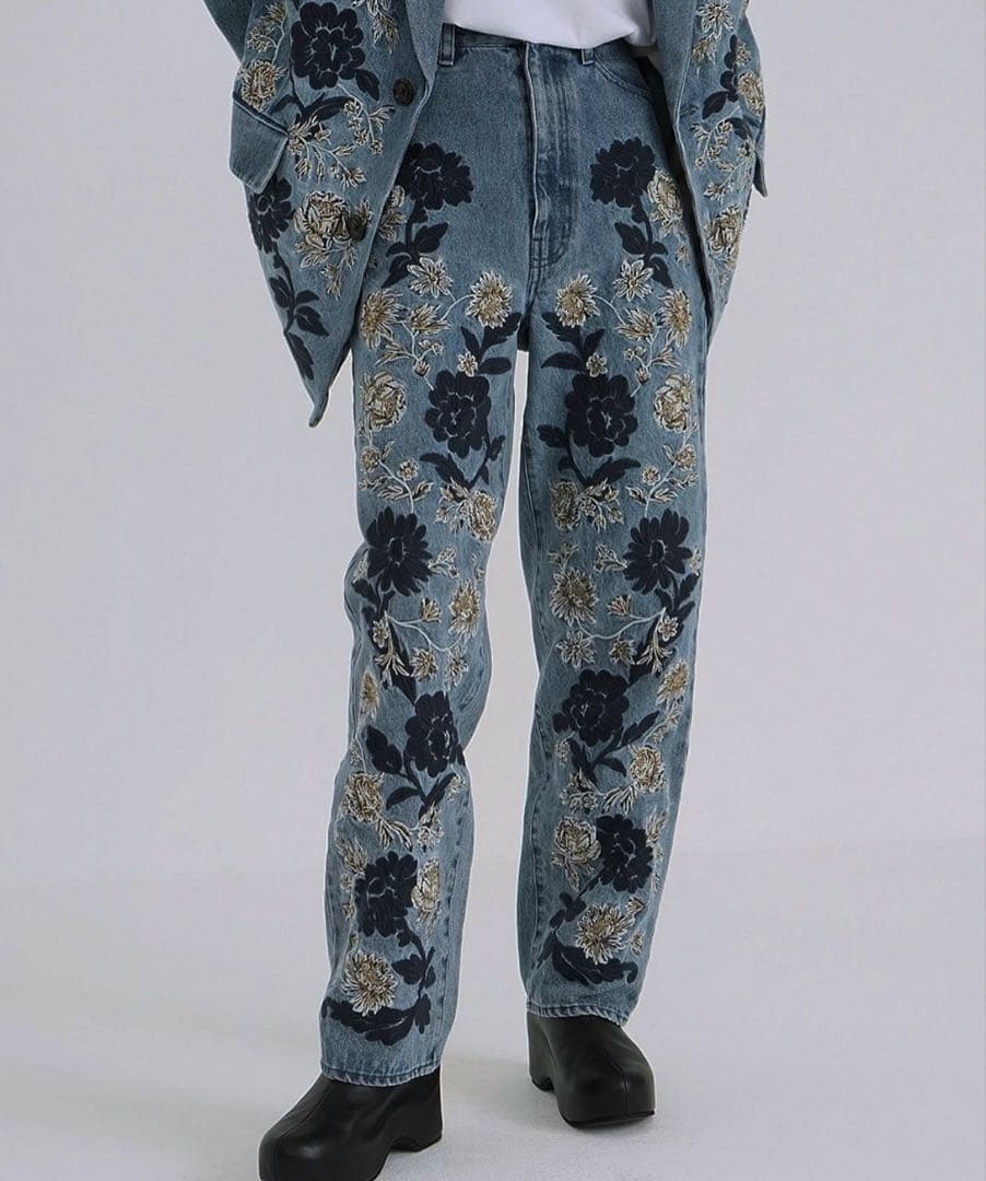 パンツ CLANE FLOWER EMBROIDERY PANTS