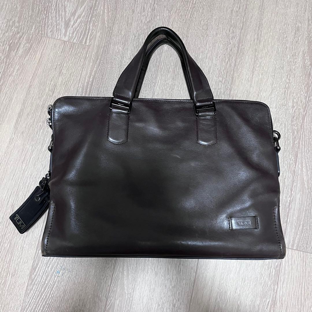 ヨ*シ様 TUMI ダークブラウン レザー ビジネスバッグ