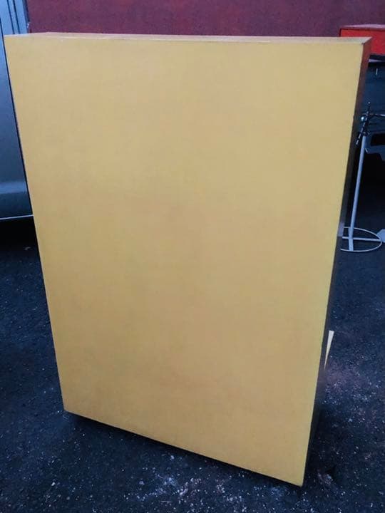 レア　業務用　イエロー　陳列棚　飾り棚　ミッドセンチュリー　昭和　レトロ　ポップ