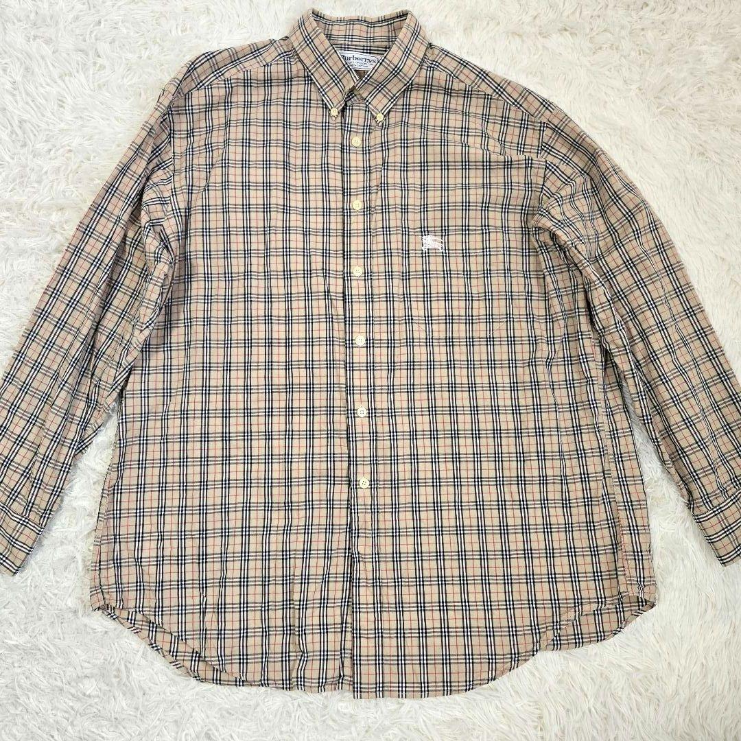 Burberrys バーバリーズ　ノバチェック　ホースロゴ　長袖シャツ　L