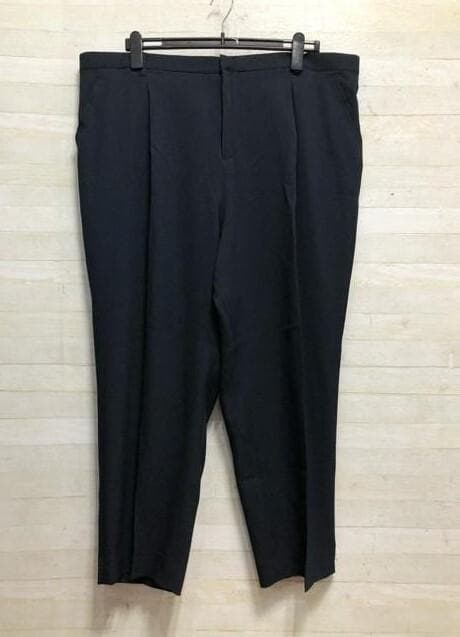 新品☆6L♪紺系♪ノーカラー＆テーパードパンツスーツ♪お仕事☆p698