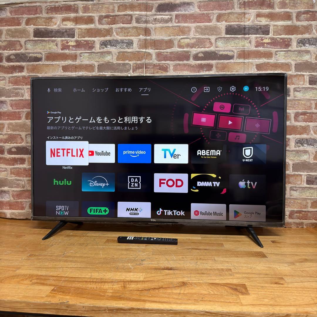 TCL 50V型4K 液晶テレビ スマートテレビ 50P615 動画配信アプリ○