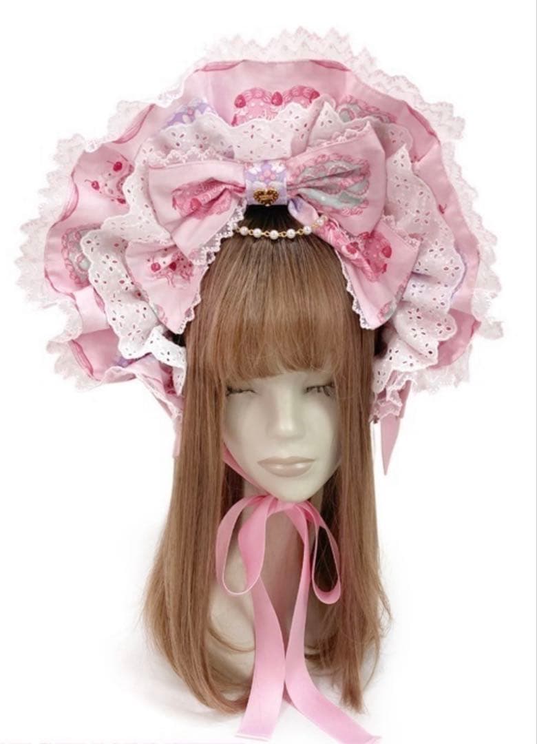 新品 Happy Cakesハーフボンネット ピンク AngelicPretty