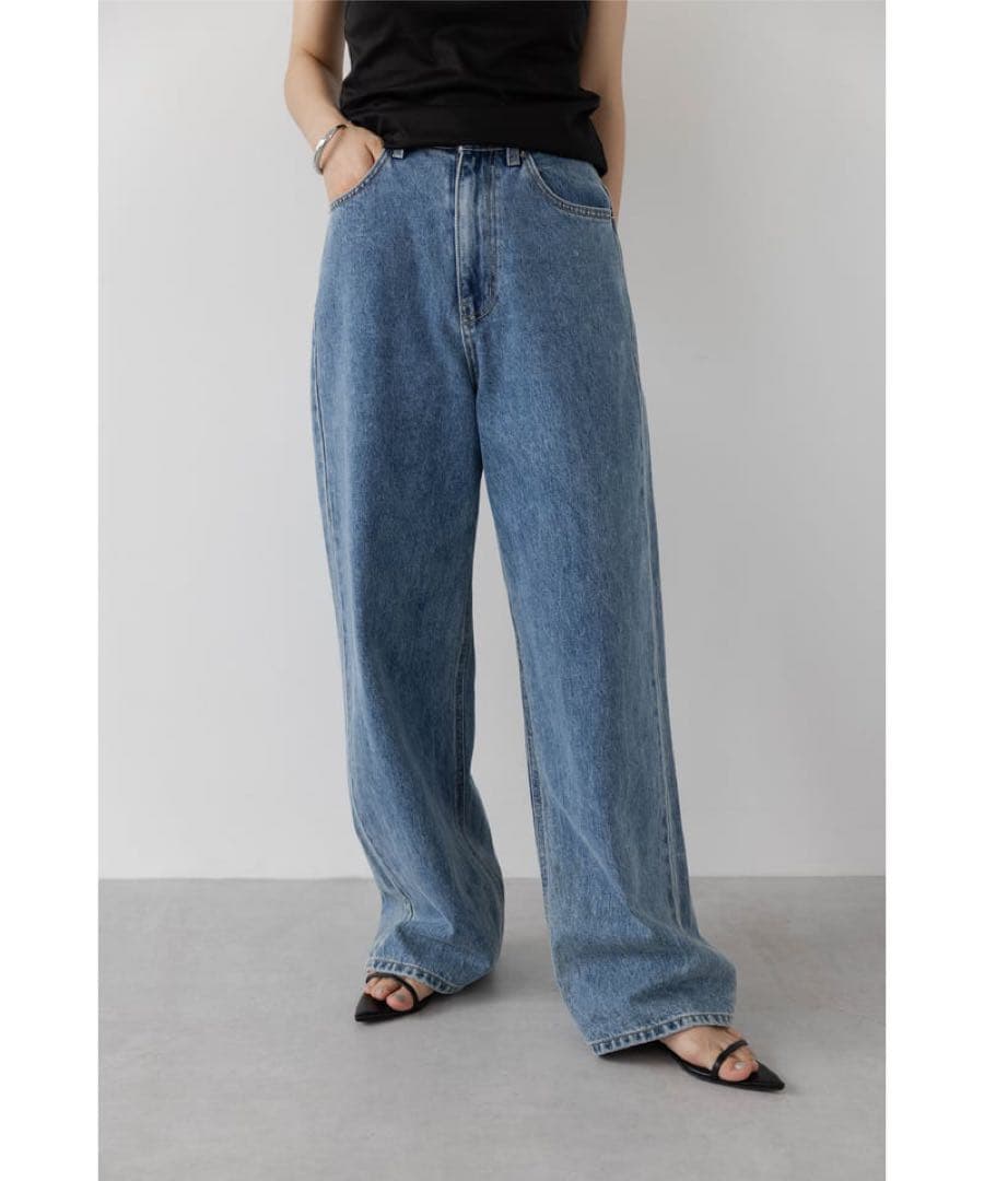 Na.e ナエ　ワイドルーズジーンズ　ディープブルー　M ロング丈　美品