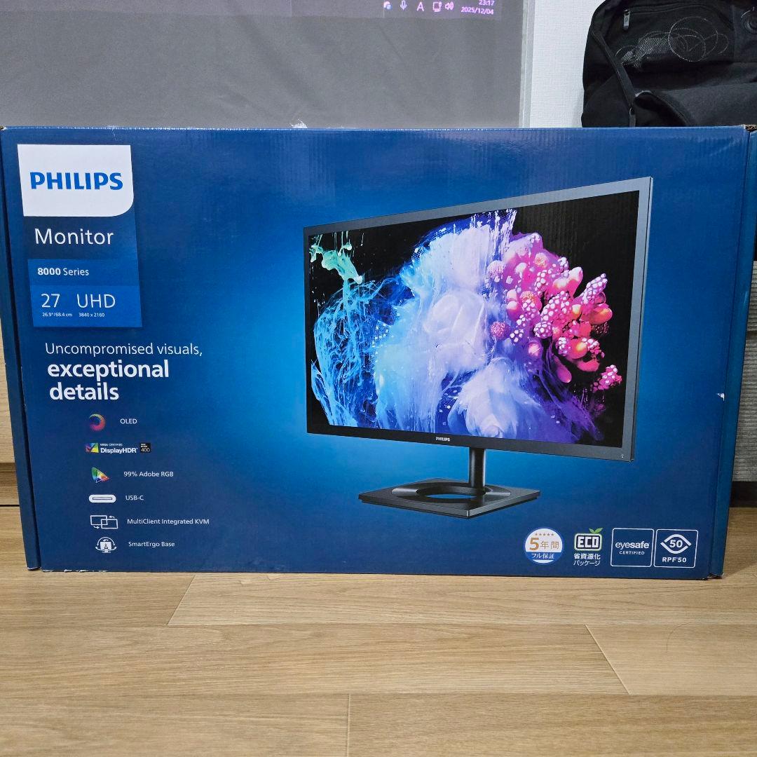 PHILIPS 27E1N8900 4K 27インチ OLED 有機ELモニター