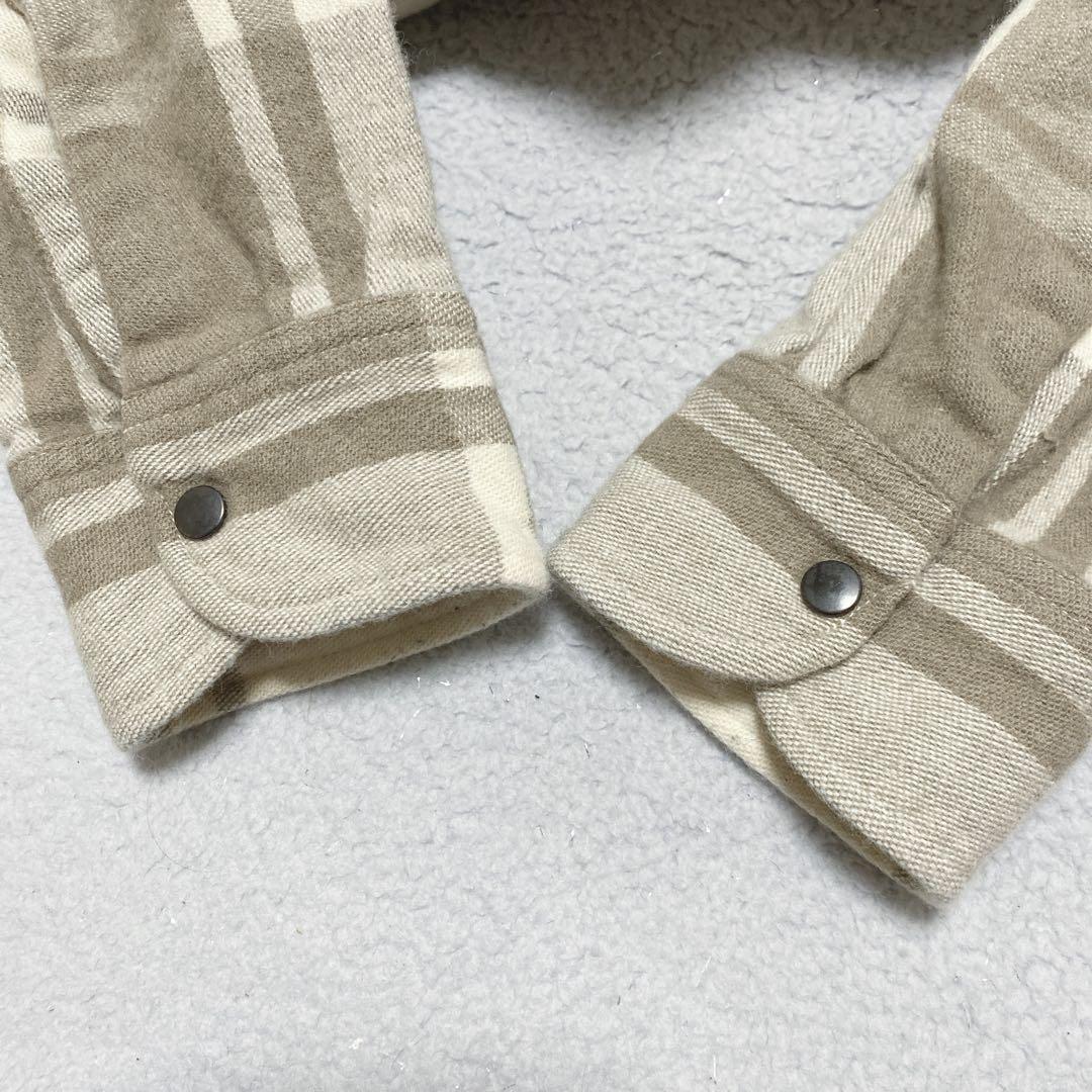 【アンユーズド】オーバーサイズ チェック スリット シャツ ウール コットン 3