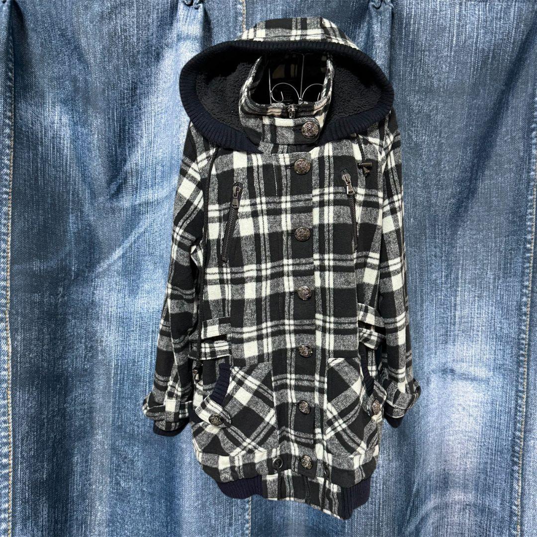 チェック コート ギャル 激かわ y2k 平成 ギミックNANA