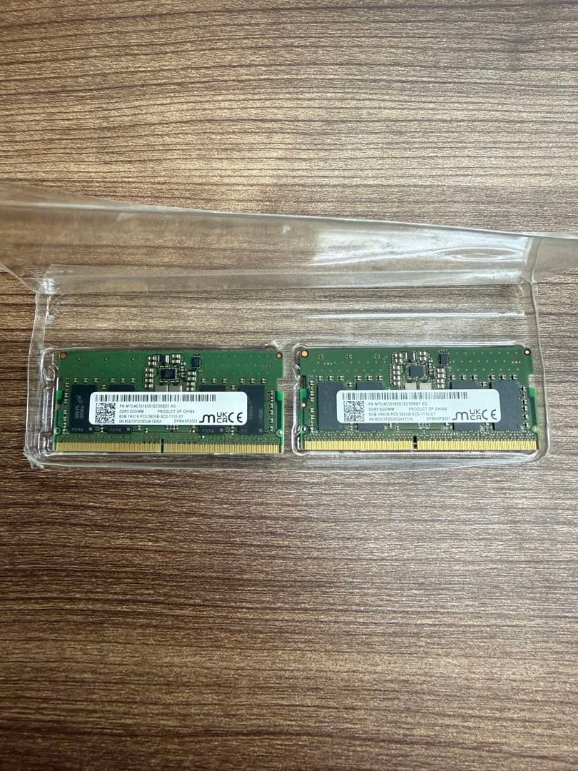 DDR5 5600MHz 8GB SO-DIMM 2枚8GB*2=16GB
