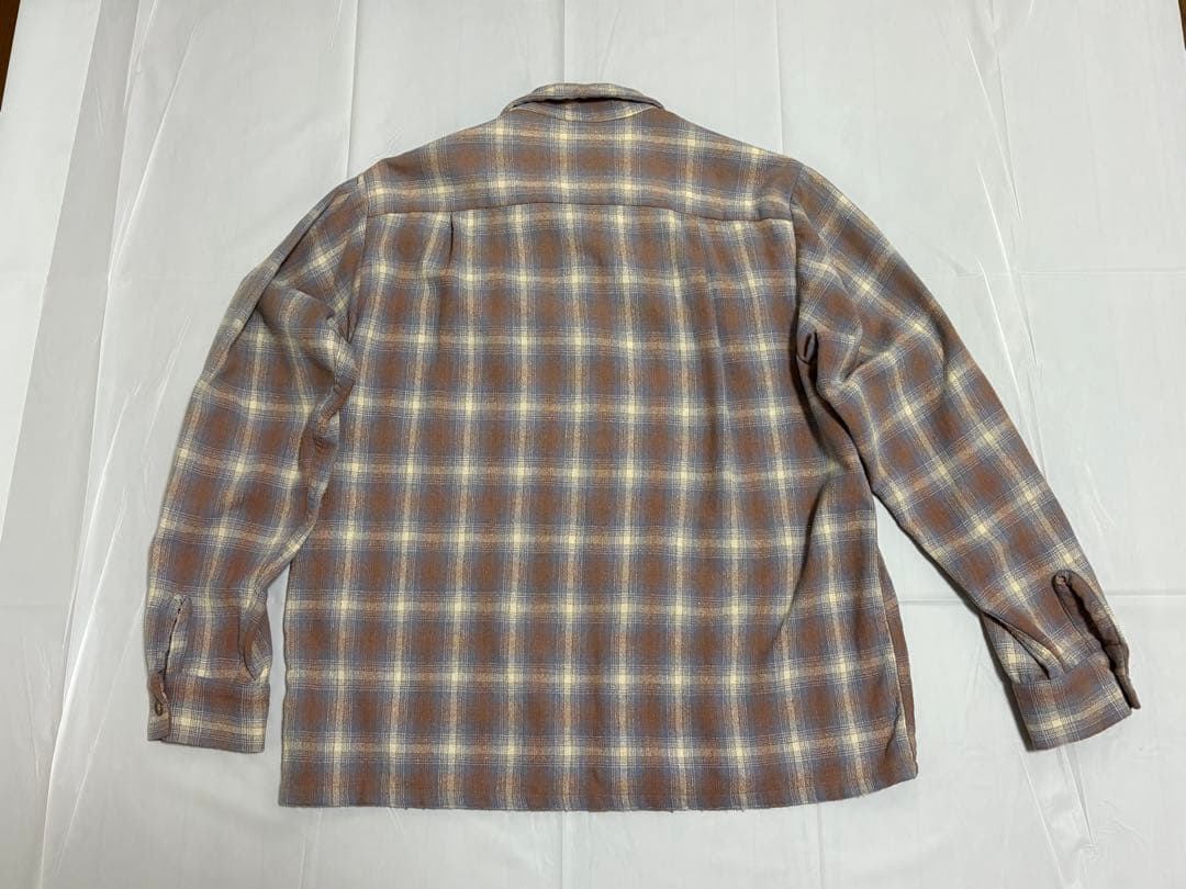 60s ボードシャツ ウールシャツ オンブレチェック