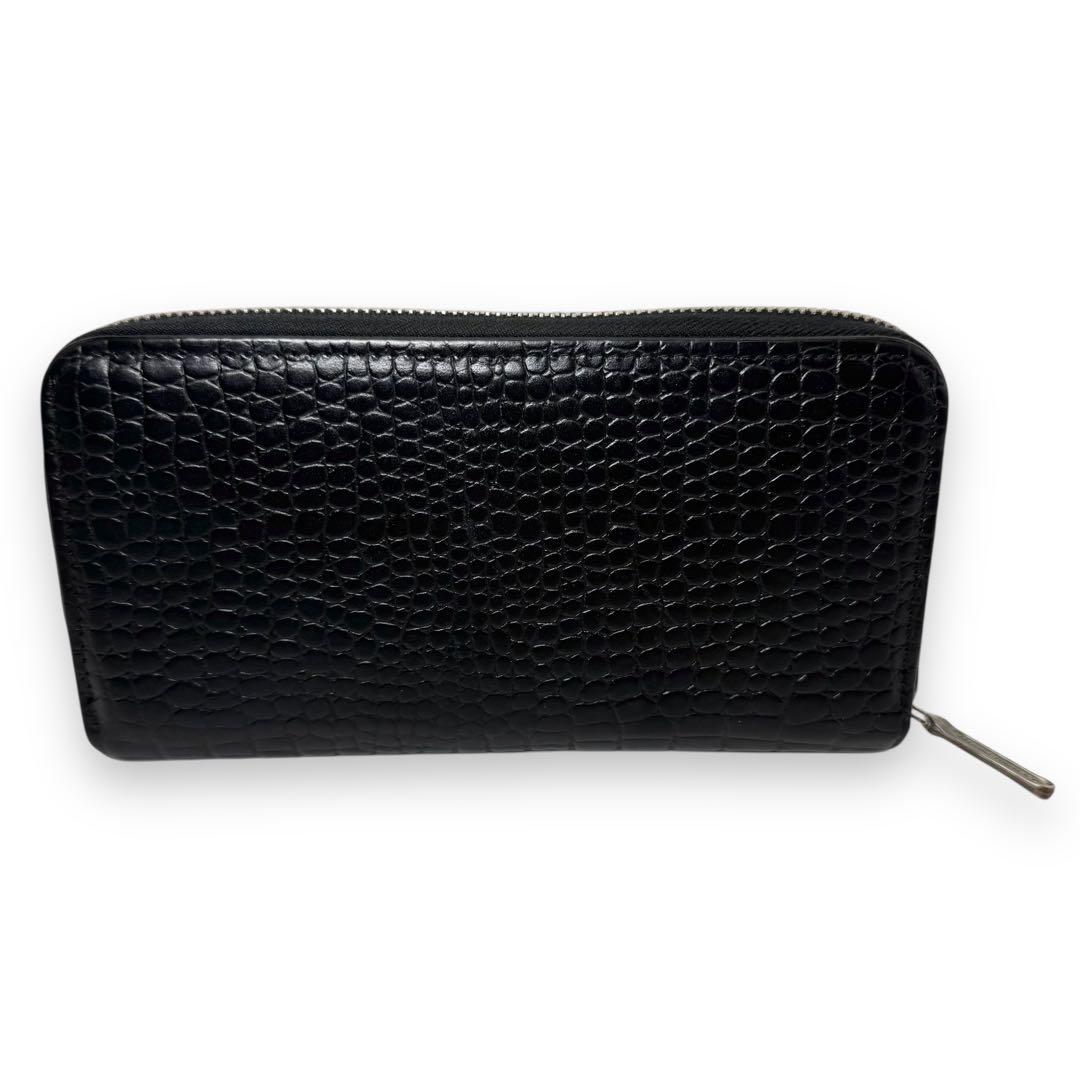 極美品■ホワイトハウスコックス ブライドルレザー クロコ型押し 長財布 ブラック