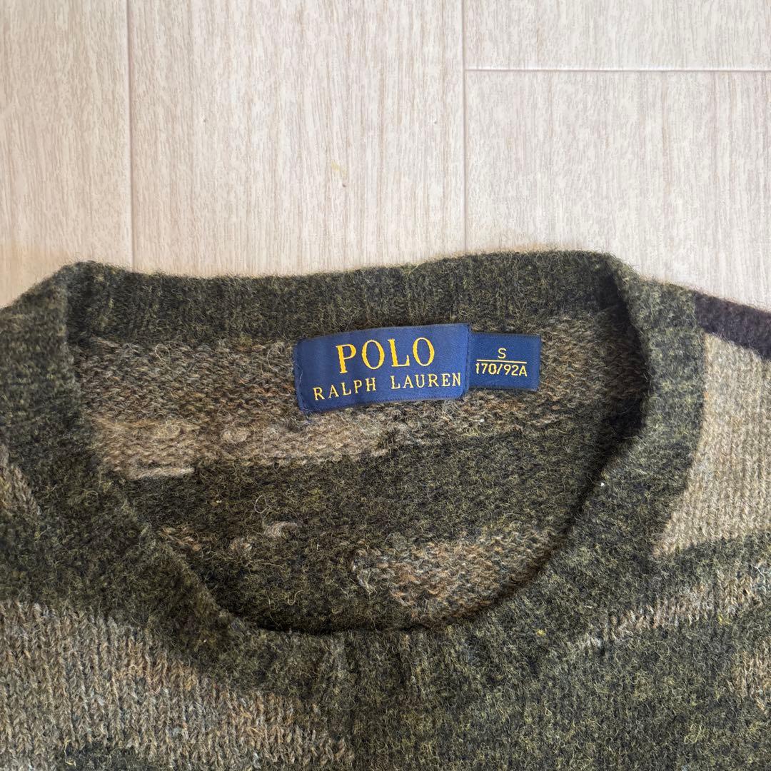 Polo Ralph Lauren ニット レザー エルボーパッチ迷彩 カモフラ