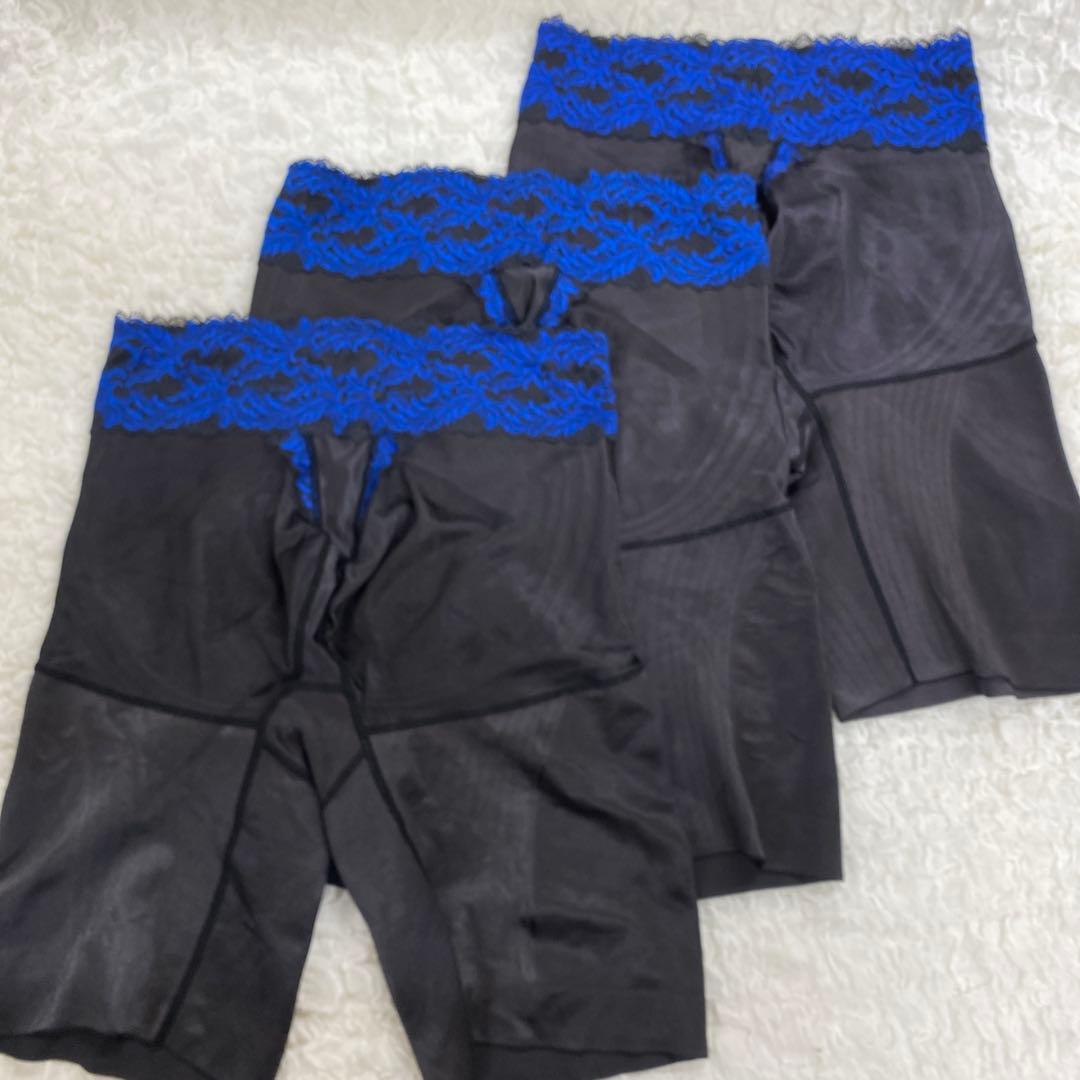 マルコ 補正下着 ロングガードル L-70 3枚 カーヴィシャス ブラック 黒