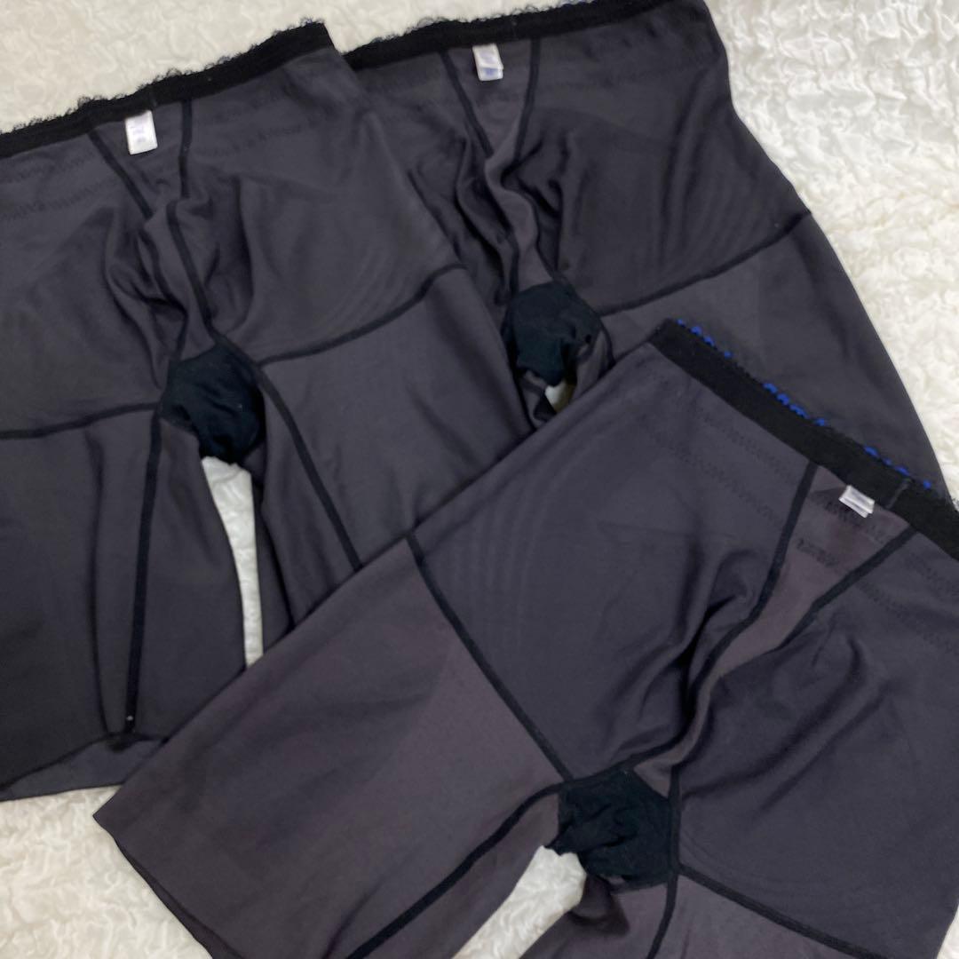 マルコ 補正下着 ロングガードル L-70 3枚 カーヴィシャス ブラック 黒