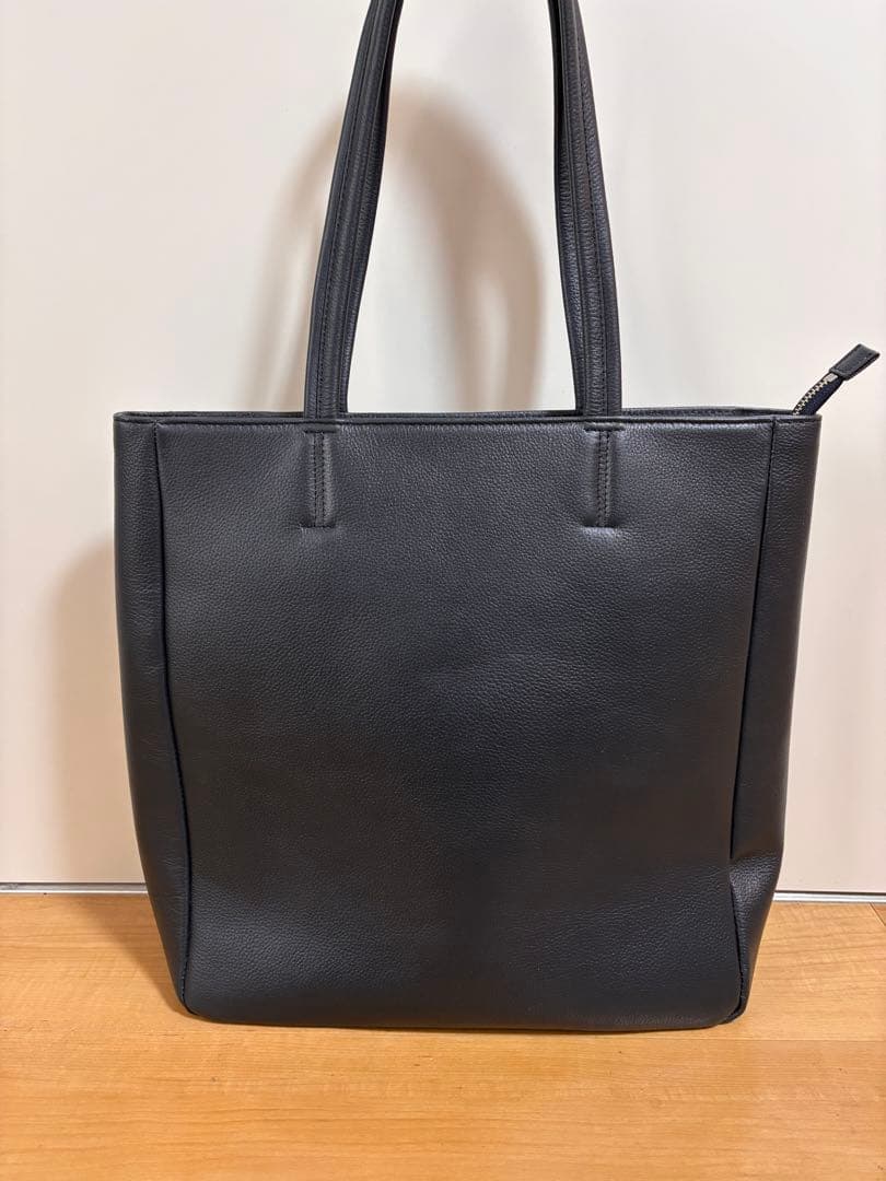 SHIPS レザートートバッグ A4収納可 ネイビー