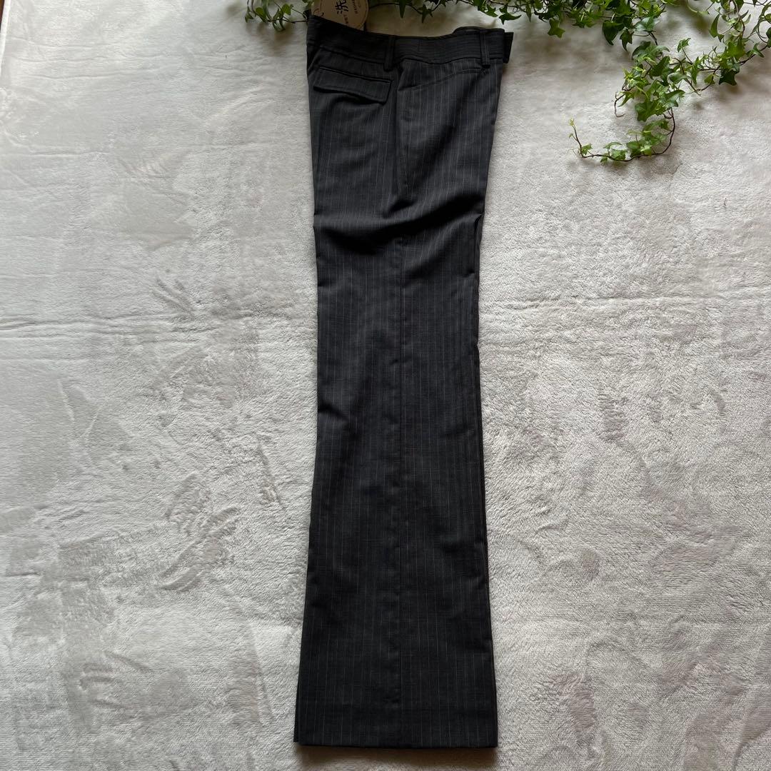 新品タグ付き　洗える　BOSCH ストライプ　パンツスーツ　40号　グレー