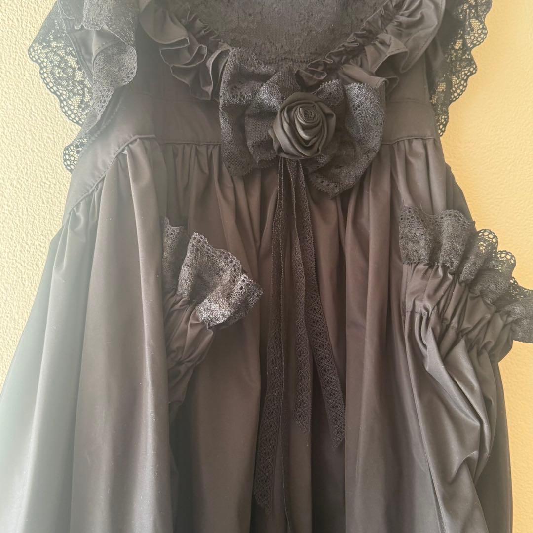 MOMOKOHOUSE モモコハウス　ハートフリルエプロン　ミドル丈