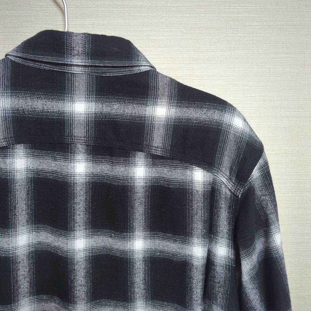 あ*ん様 ファイブブラザー　ライトネル　オンブレチェックシャツ　黒白