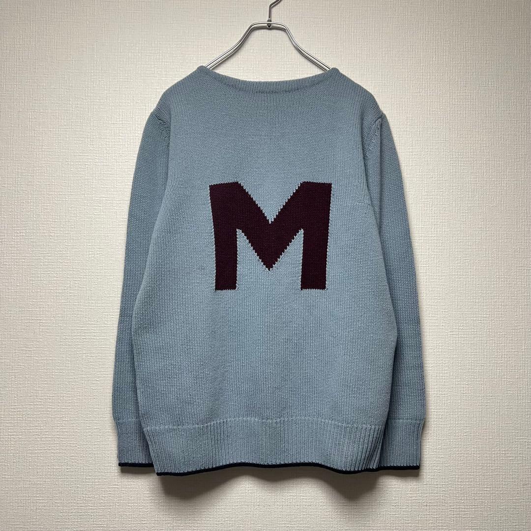 MARNI マルニ Mロゴ プルオーバーニット セーター ローゲージ 青系 38