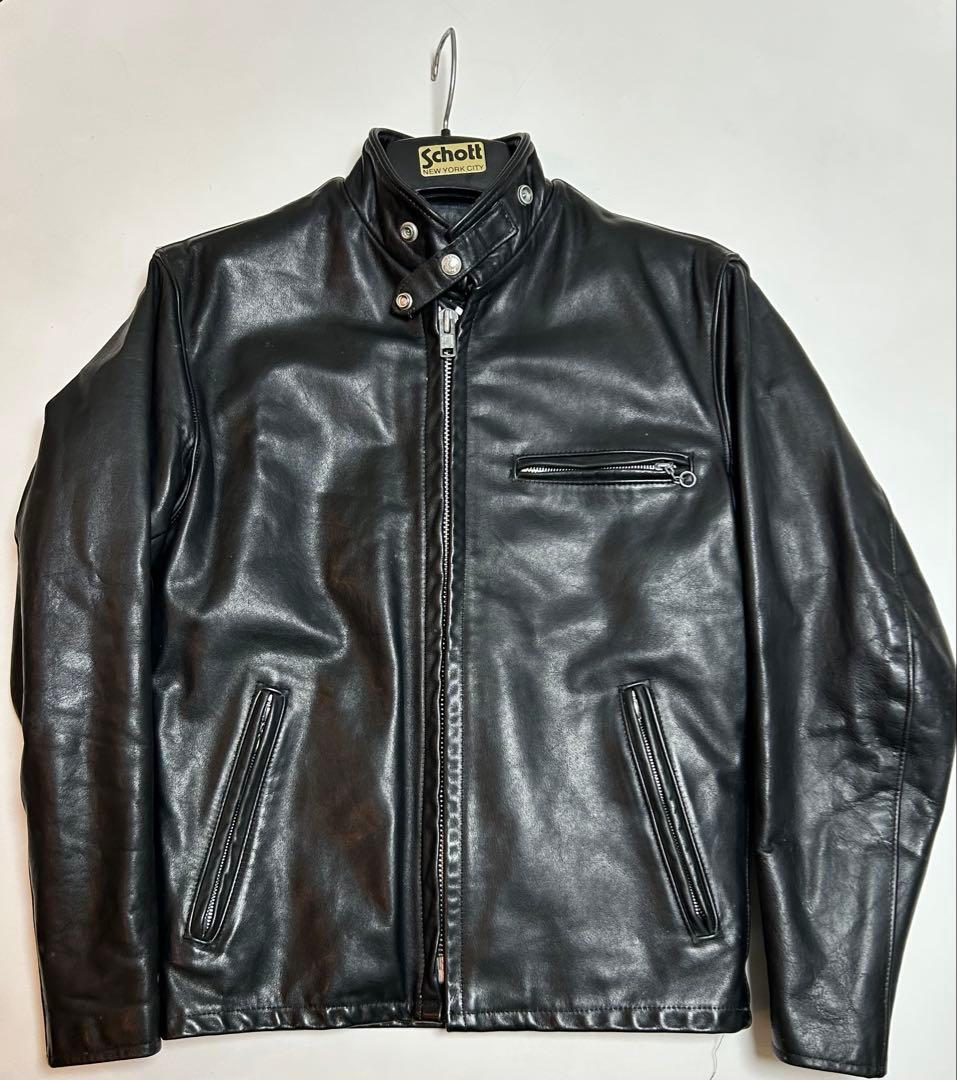 SCHOTT 141 USA製 シングルライダースジャケット 36 黒