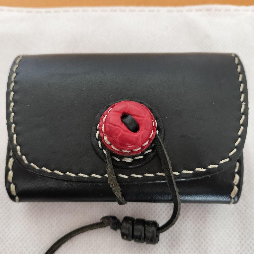 大輔レザー 定価3万3000円 サドルレザー クロコ革コンチョ ケース