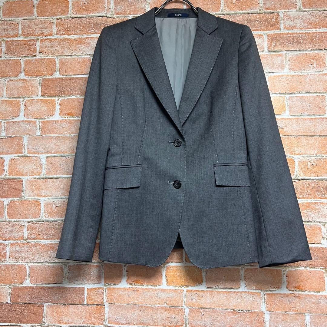 (未使用品)ロペ　パンツスーツセットアップ　イタリア製高級ウール生地　グレー　M