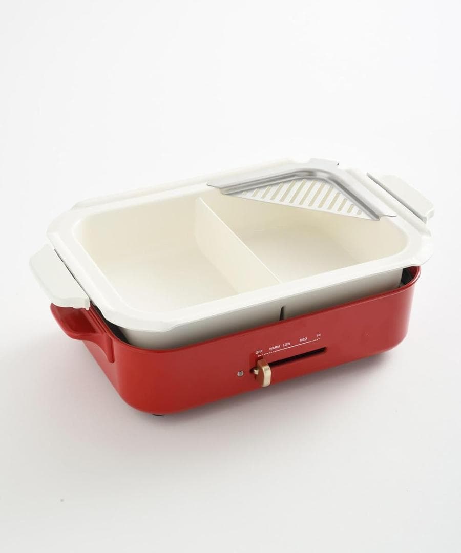新品 BRUNO コンパクトホットプレート＋仕切り鍋セット BOE021-RD赤