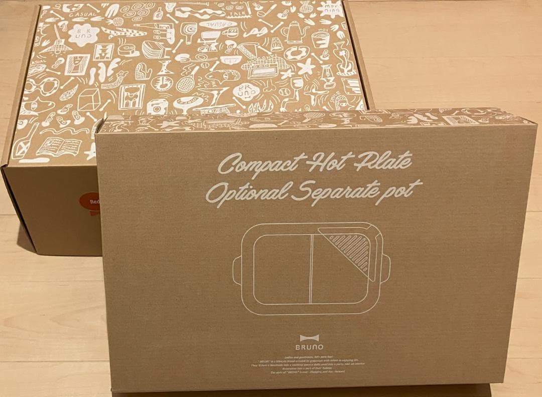 新品 BRUNO コンパクトホットプレート＋仕切り鍋セット BOE021-RD赤