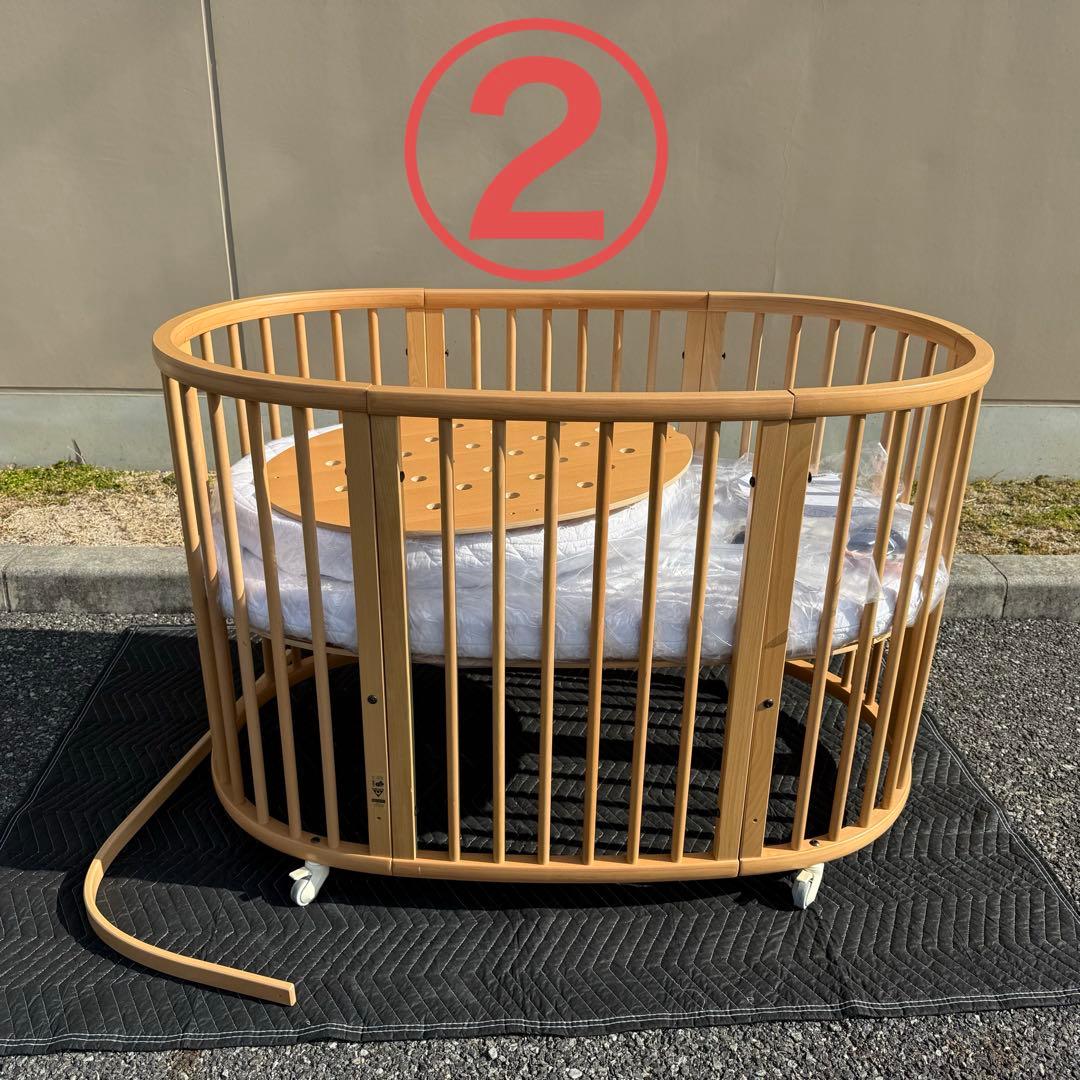 ② ストッケ スリーピー ベビーベッド 木製 ナチュラル V2