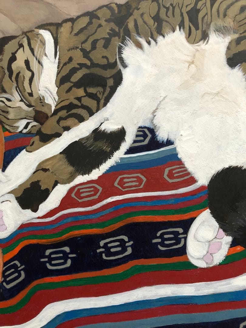 「寝っころがる猫」額縁入り（原画）